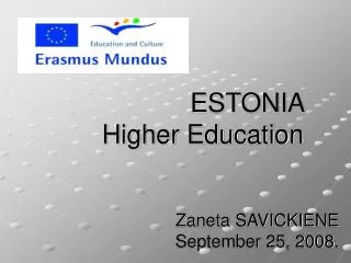 ESTONIA Higher Education