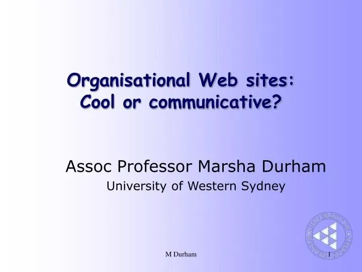 organisational web sites cool or communicative