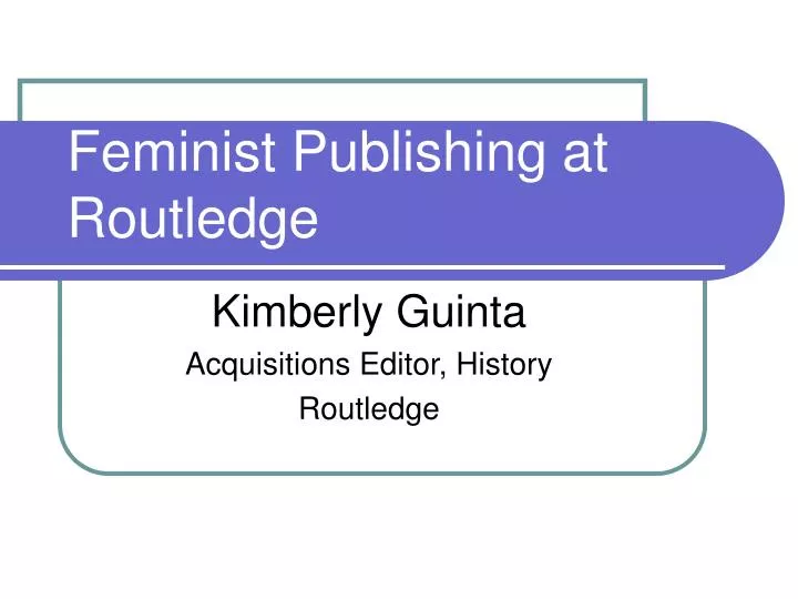 feminist publishing at routledge