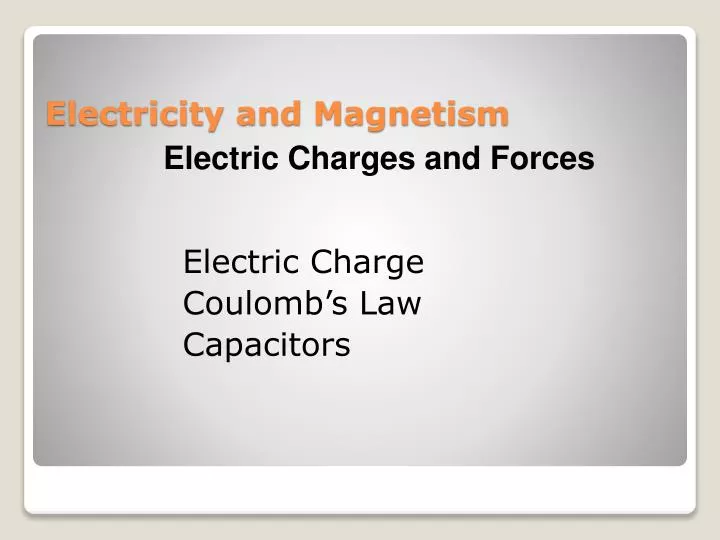 electricity and magnetism