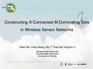 Constructing K -Connected M -Dominating Sets in Wireless Sensor Networks
