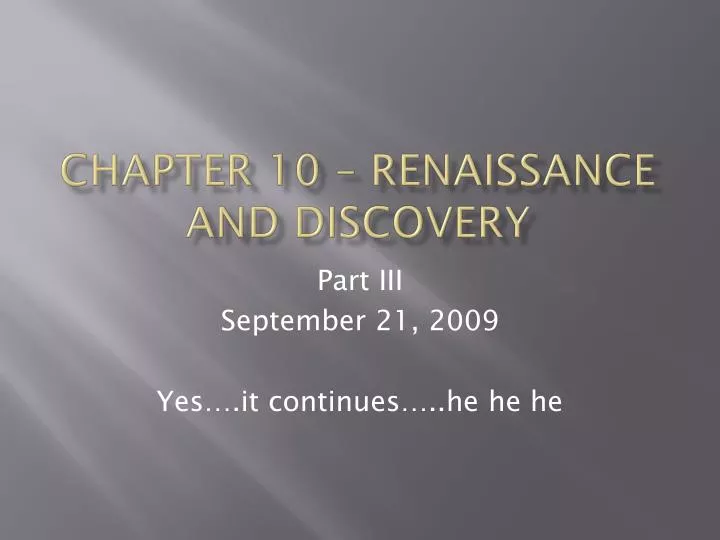 chapter 10 renaissance and discovery