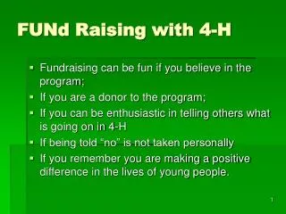FUNd Raising with 4-H
