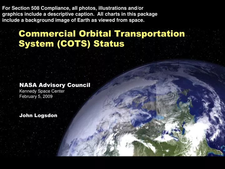 commercial orbital transportation system cots status