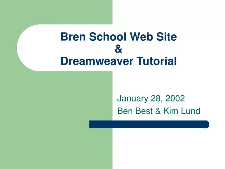bren school web site dreamweaver tutorial