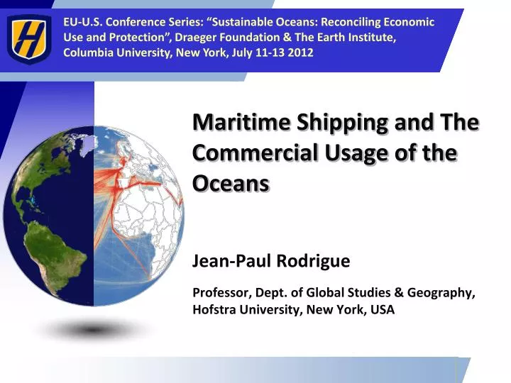 maritime shipping and the commercia l usage of the oceans