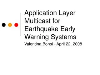 Application Layer Multicast for Earthquake Early Warning Systems