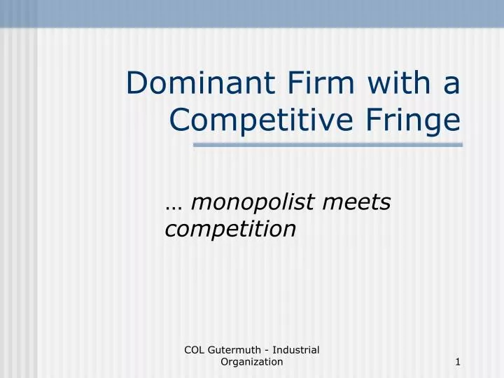dominant firm with a competitive fringe