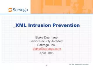 XML Intrusion Prevention