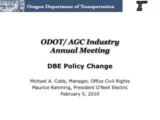 ODOT/ AGC Industry Annual Meeting