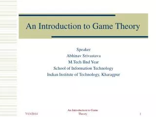 an introduction to game theory