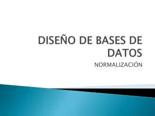 dise o de bases de datos