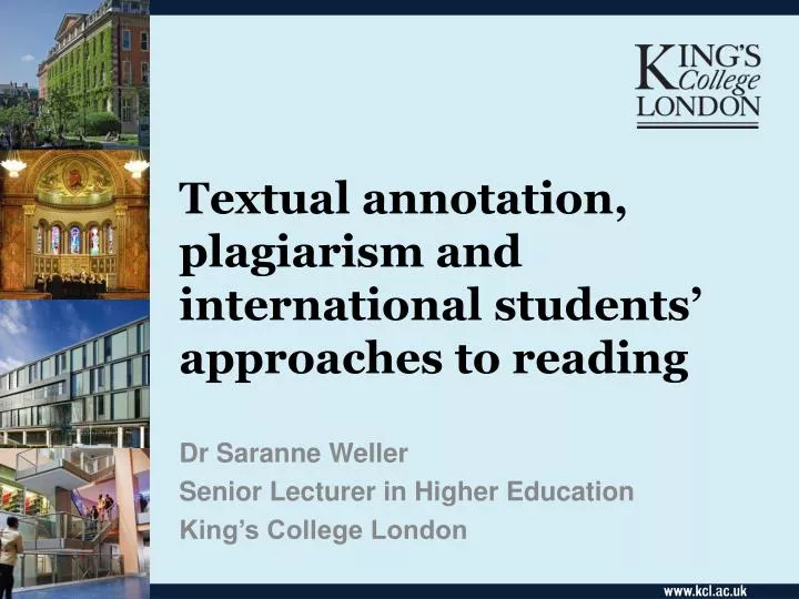 textual annotation plagiarism and international students approaches to reading