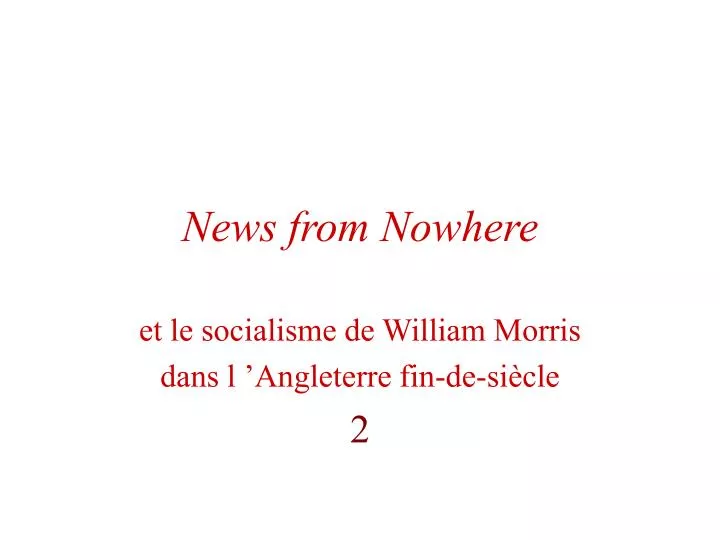 news from nowhere