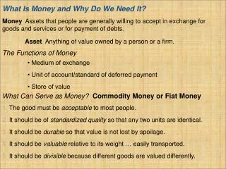 What Is Money and Why Do We Need It?