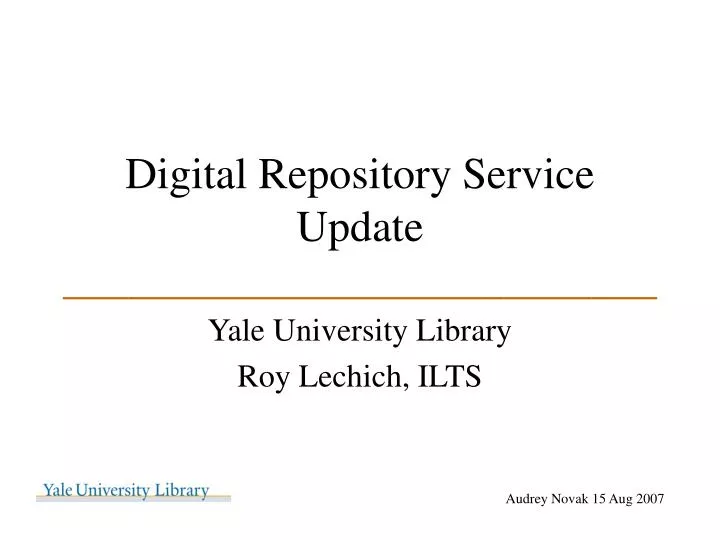 digital repository service update