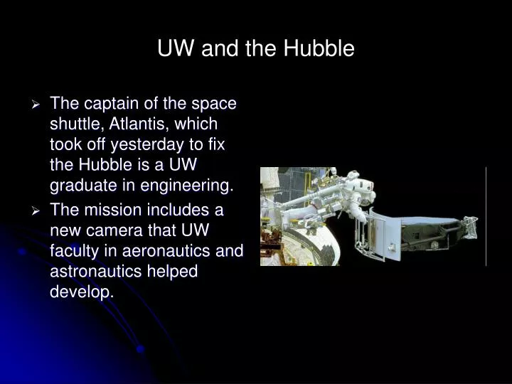 uw and the hubble