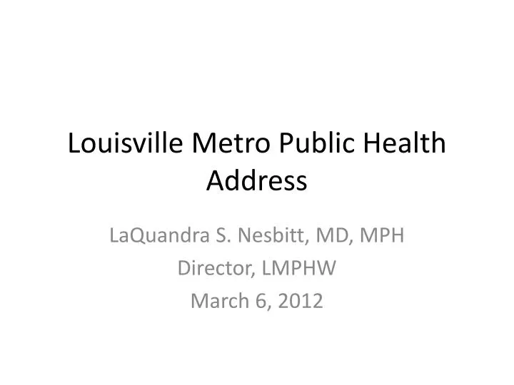 louisville metro public health address