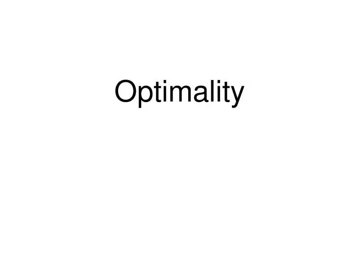 optimality