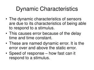 Dynamic Characteristics