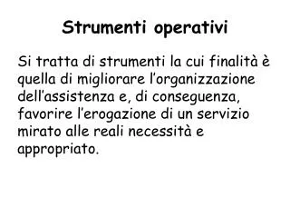 strumenti operativi