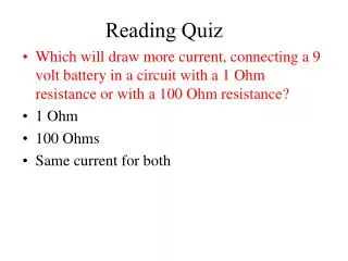 Reading Quiz