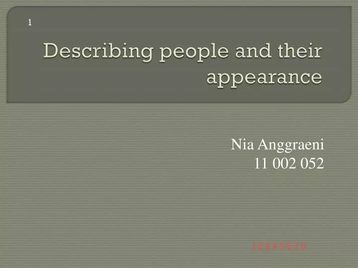 describing people and their appearance