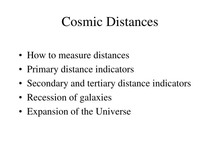 cosmic distances