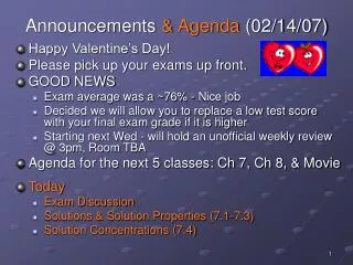 Announcements &amp; Agenda (02/14/07)