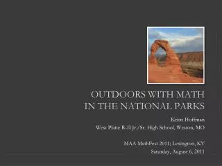 Outdoors with math in the national parks