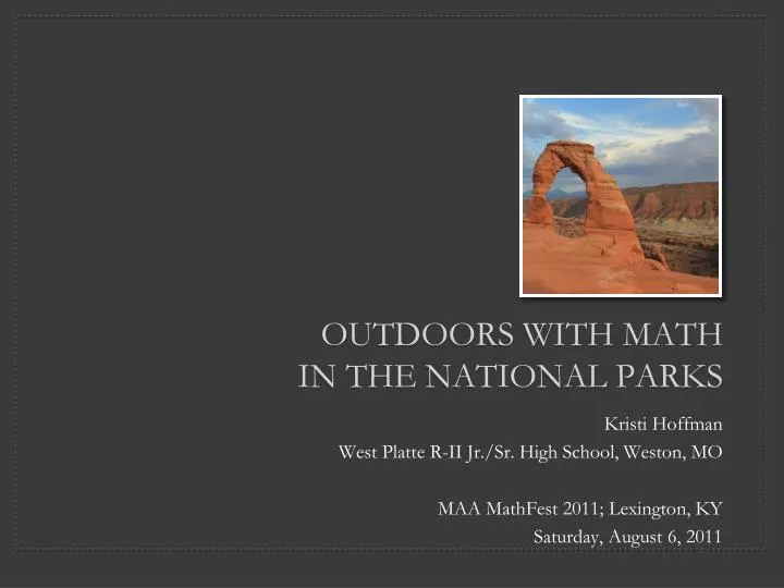 outdoors with math in the national parks