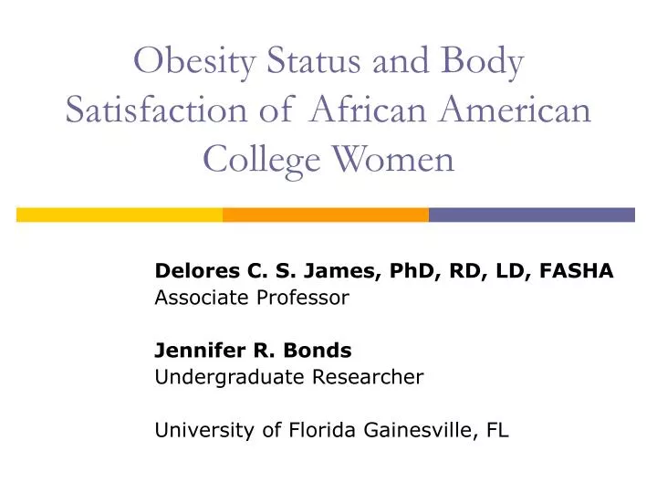 obesity status and body satisfaction of african american college women