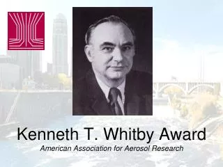 kenneth t whitby award american association for aerosol research