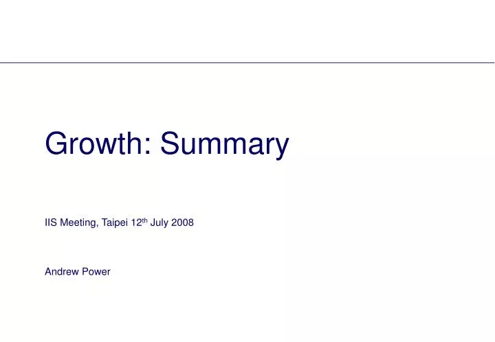 growth summary