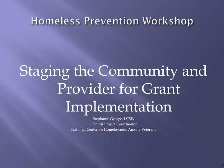 homeless prevention workshop