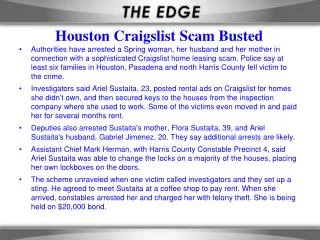 Houston Craigslist Scam Busted