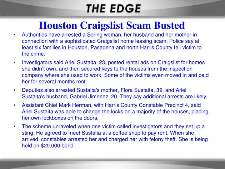 houston craigslist scam busted