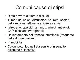 comuni cause di stipsi