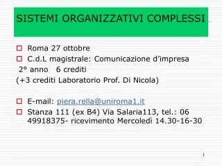 sistemi organizzativi complessi