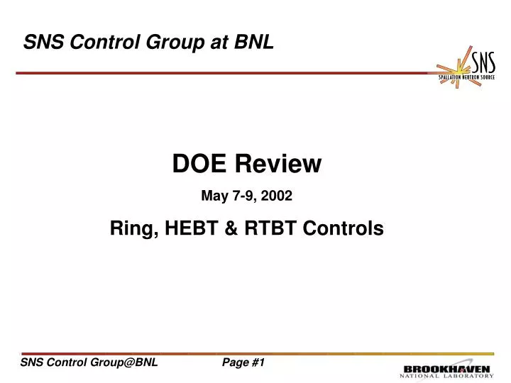 sns control group at bnl