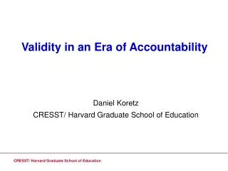 Validity in an Era of Accountability