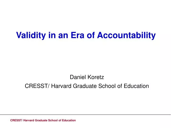 validity in an era of accountability