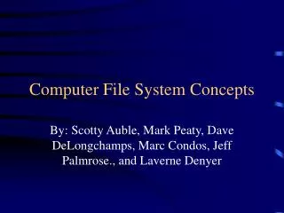 Computer File System Concepts