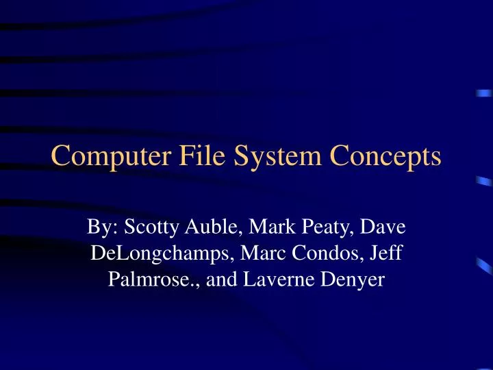 computer file system concepts