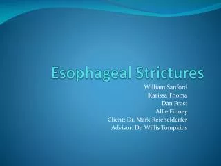 Esophageal Strictures
