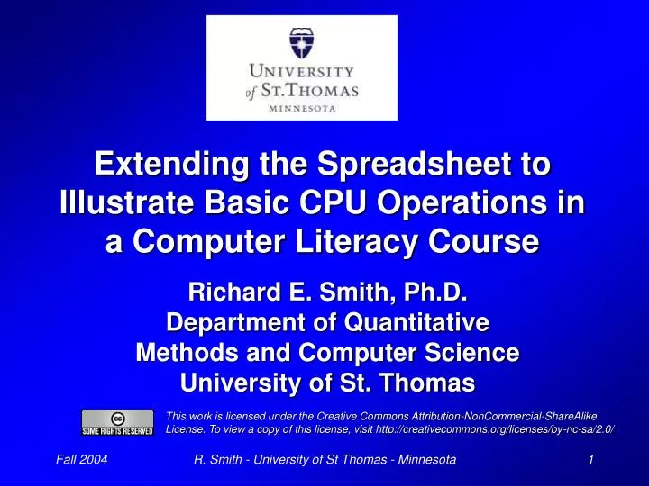 extending the spreadsheet to illustrate basic cpu operations in a computer literacy course