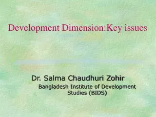 Development Dimension:Key issues