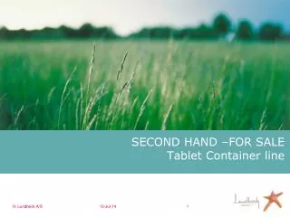 SECOND HAND –FOR SALE Tablet Container line