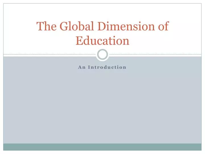the global dimension of education
