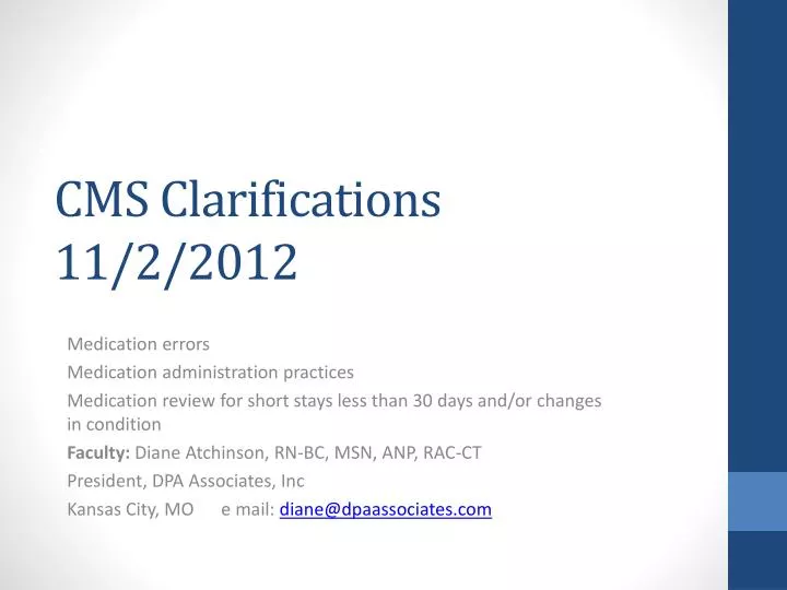 cms clarifications 11 2 2012